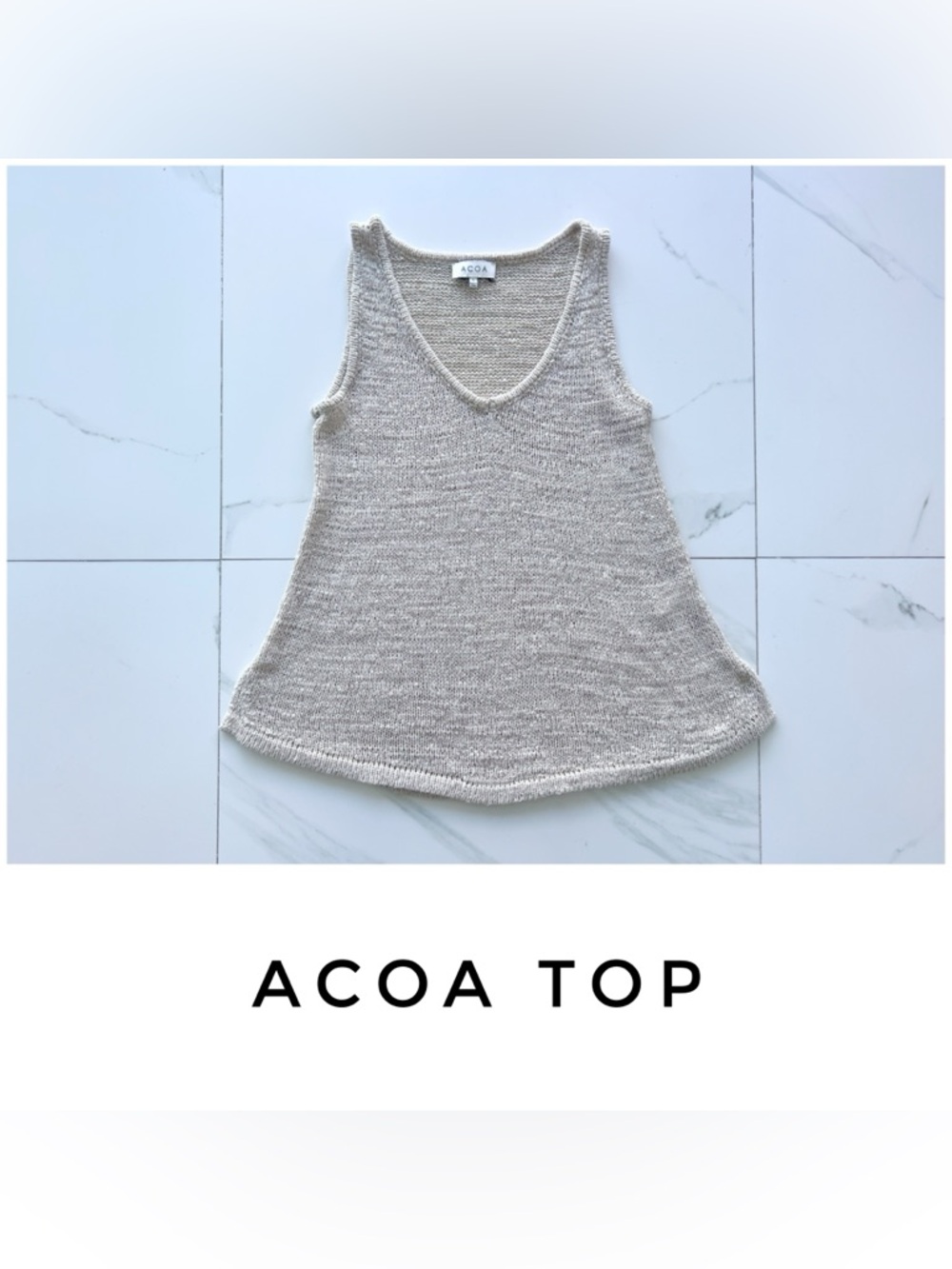 ❌Acoa top size Small cream knit crochet❌